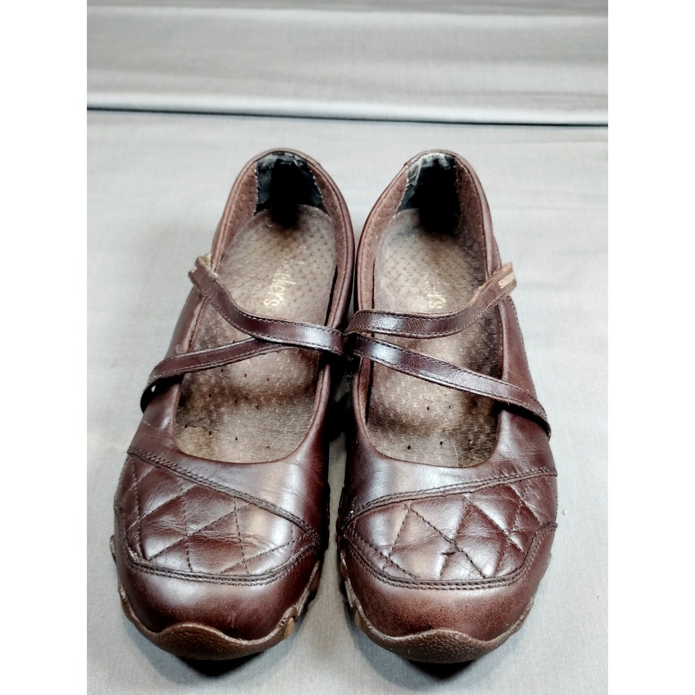 Skechers Brown Quilted Mary Jane Resort Preppy Walking Comfort Shoes Women 7 - Picture 2 of 12
